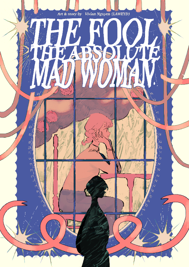 (Cover) A young lady looking out the window. Another mysterious woman is in the front looking in the same direction, a cadt of eerie shadow are cover her.